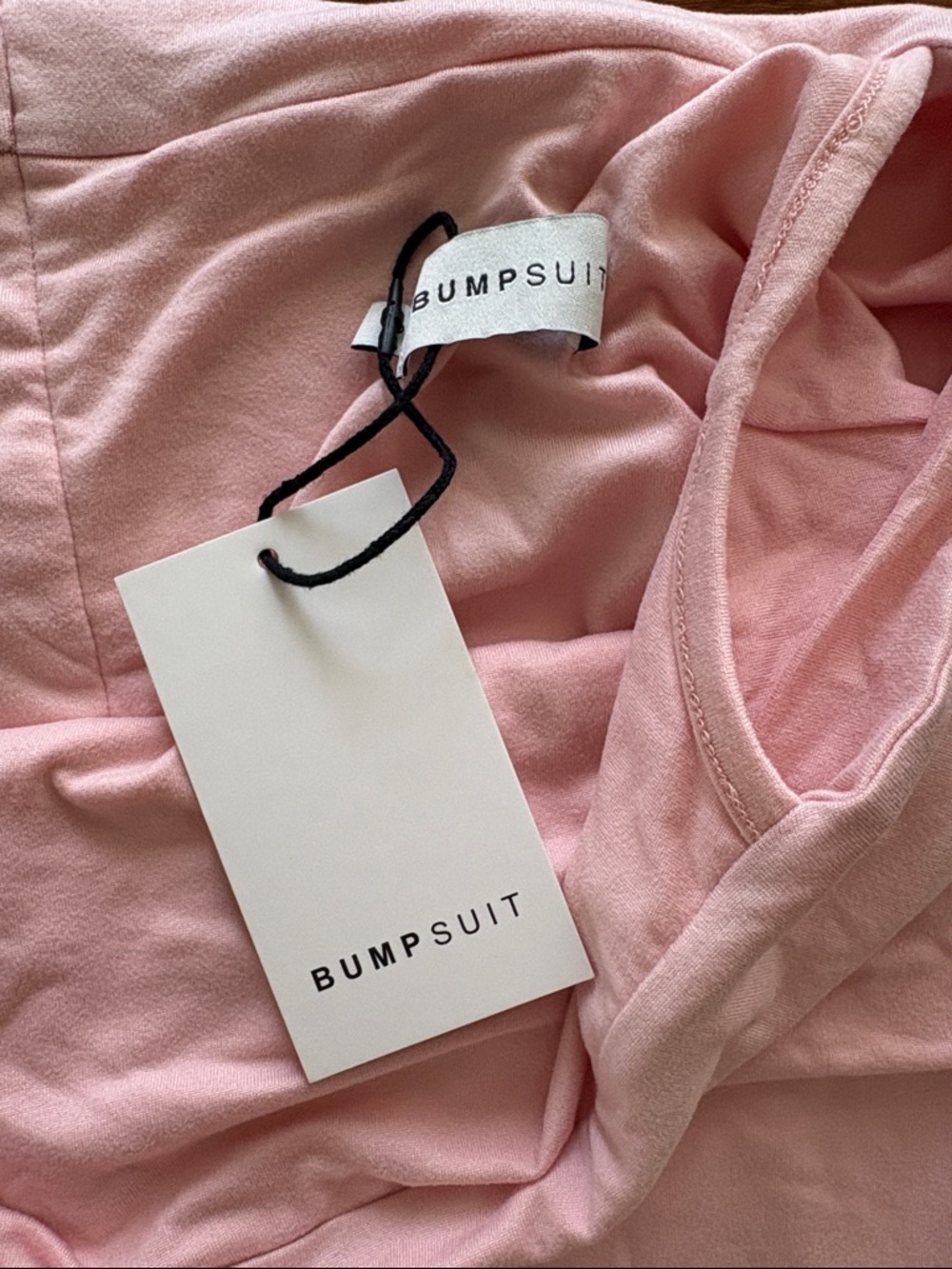 Bumpsuit One-Shoulder Maternity Midi Dress in Blush Pink|  NWT/Never Worn - Picture 6 of 6
